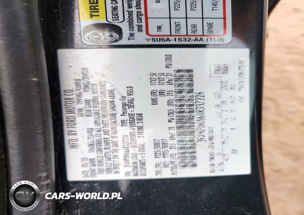 2010 Ford Fusion Se VIN:3FAHP0HA6AR337226 - 12