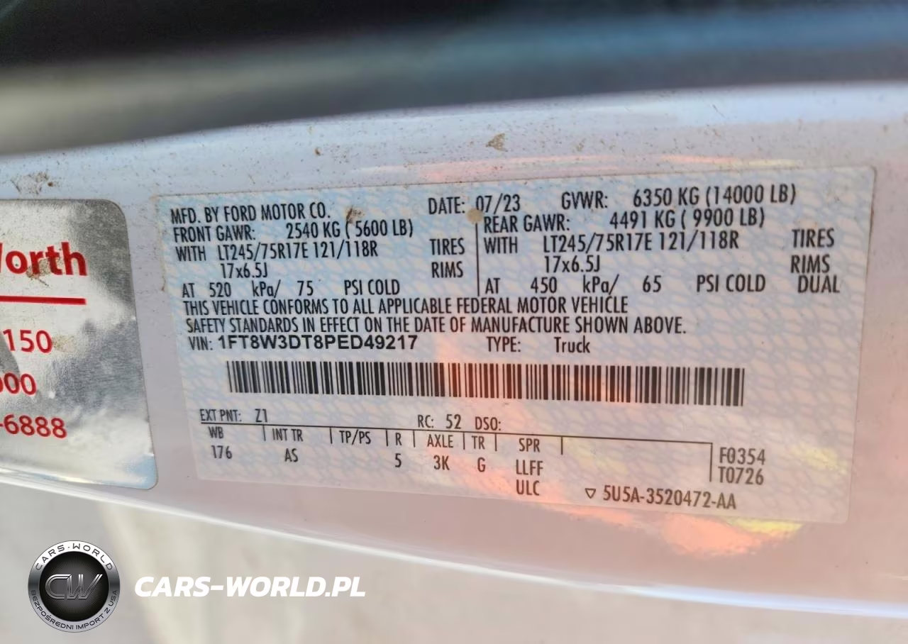 2023 Ford F350 Super Duty VIN:1FT8W3DT8PED49217 - 14