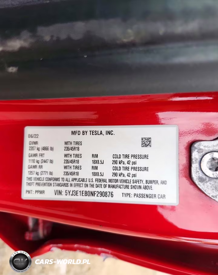 2022 Tesla Model 3 VIN:5YJ3E1EB0NF290876 - 12