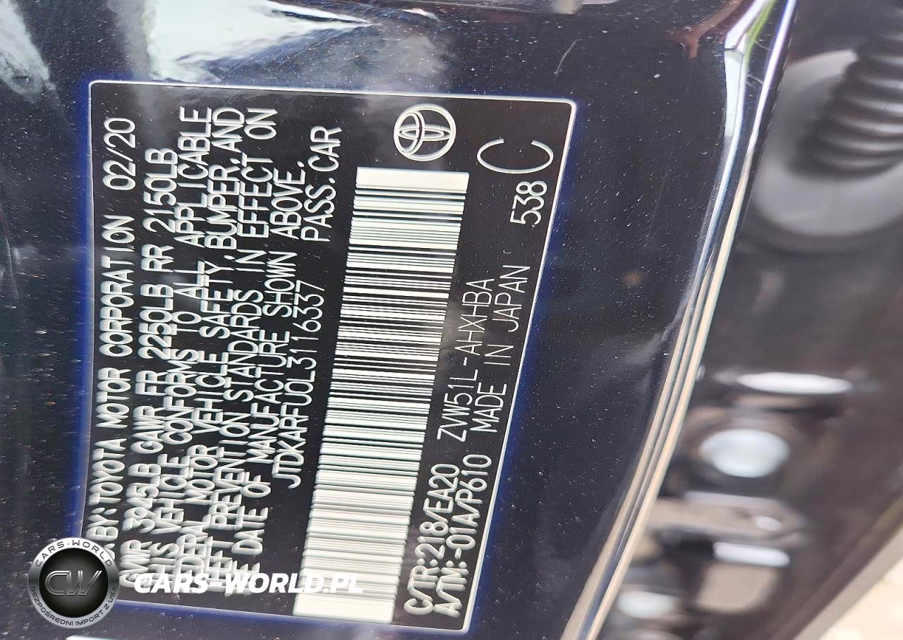 2020 Toyota Prius Xle VIN:JTDKARFU0L3116337 - 12