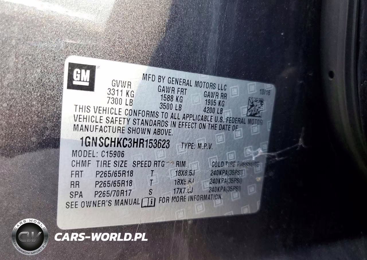 2017 Chevrolet Suburban C1500 Lt VIN:1GNSCHKC3HR153623 - 13