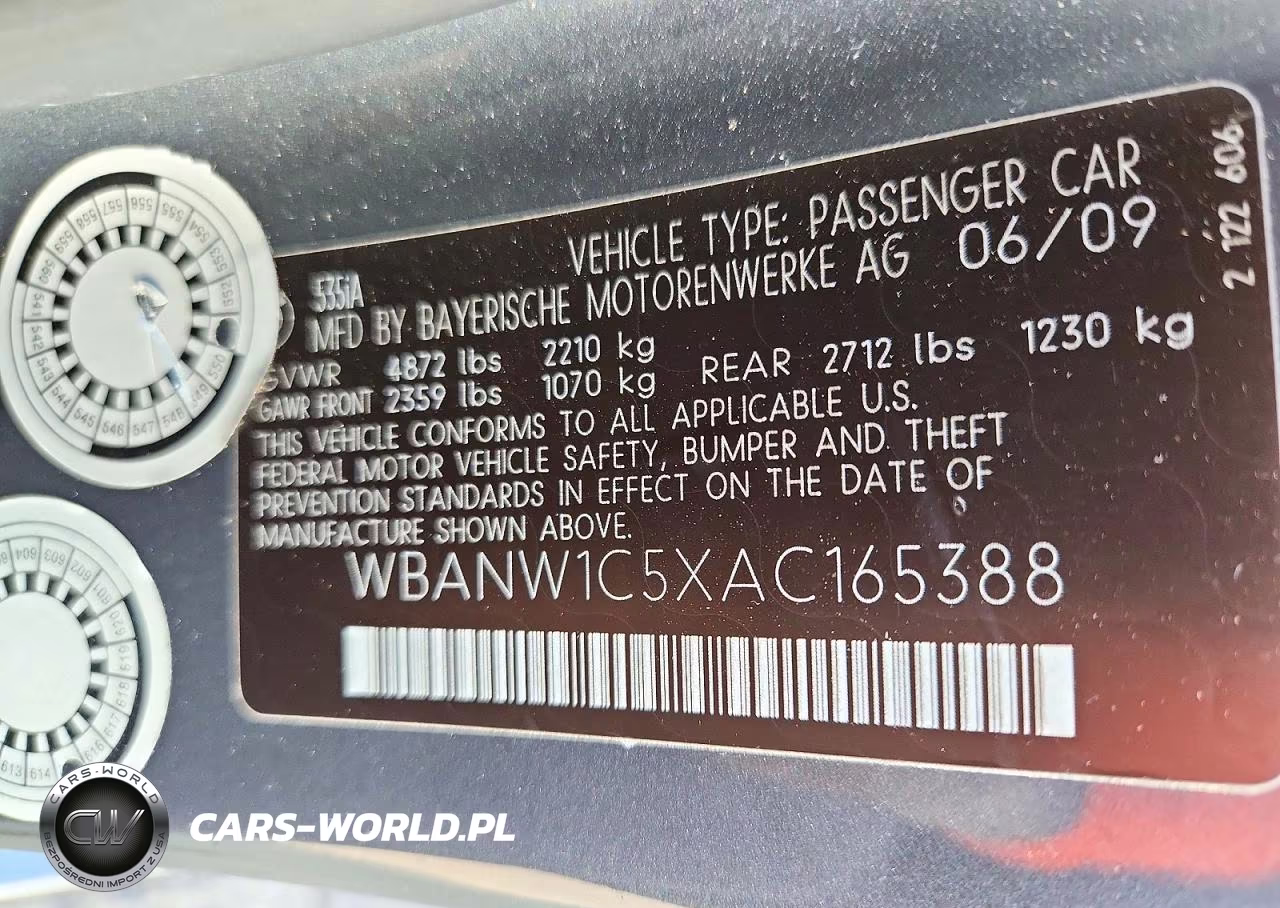2010 BMW 535 I VIN:WBANW1C5XAC165388 - 12