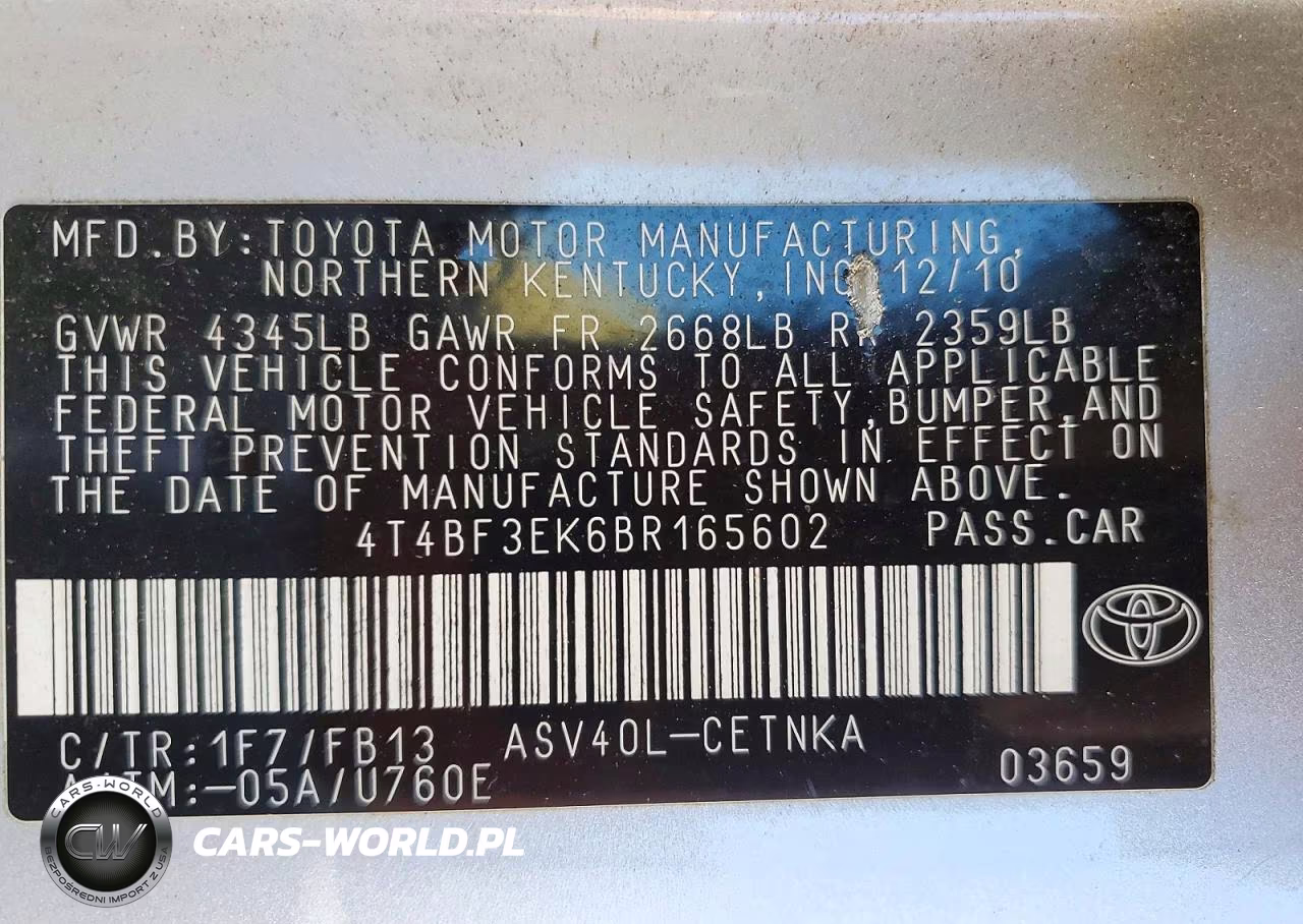 2011 Toyota Camry Le VIN:4T4BF3EK6BR165602 - 13