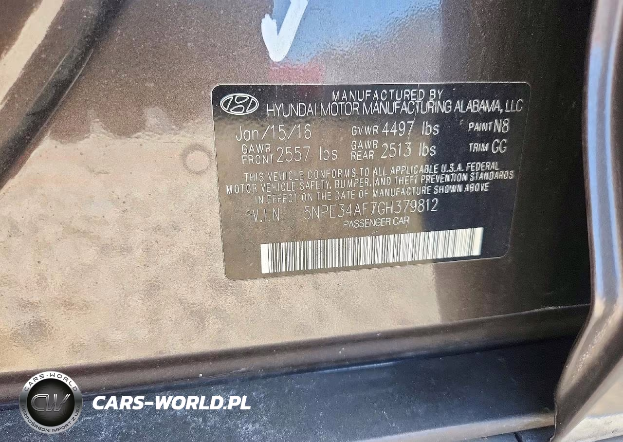 2016 Hyundai Sonata Sport VIN:5NPE34AF7GH379812 - 12