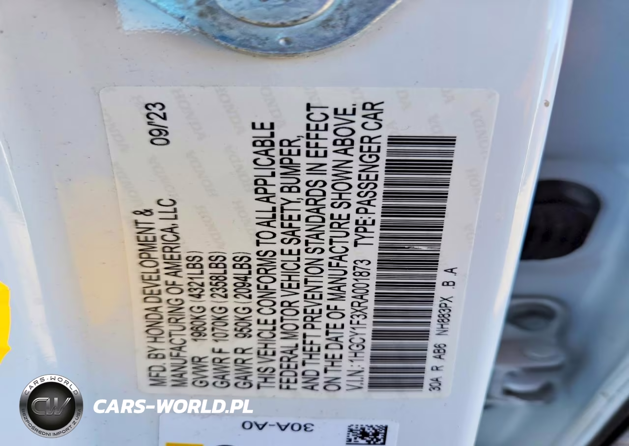 2024 Honda Accord Ex VIN:1HGCY1F3XRA001873 - 12