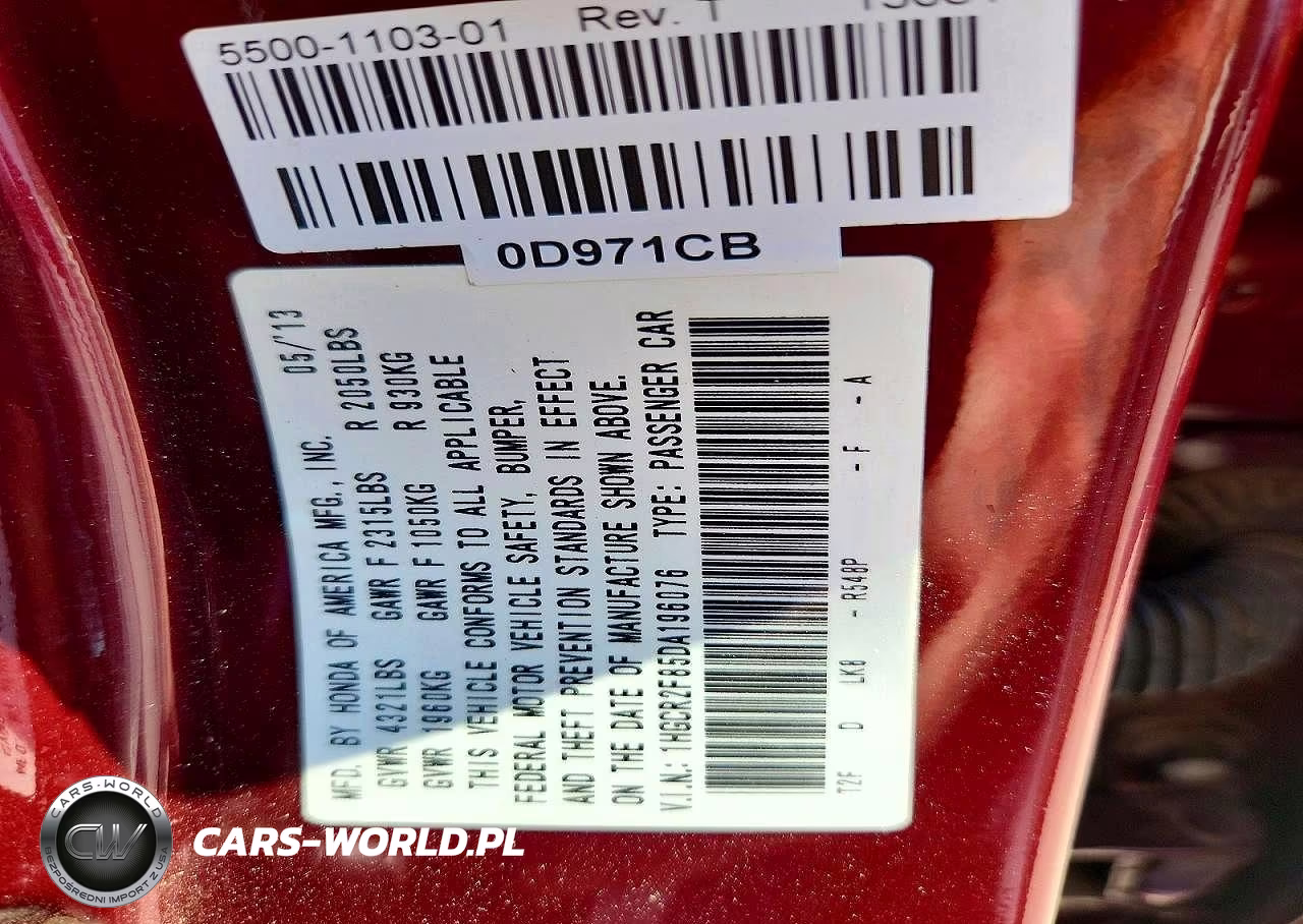 2013 Honda Accord Exl VIN:1HGCR2F85DA196076 - 13