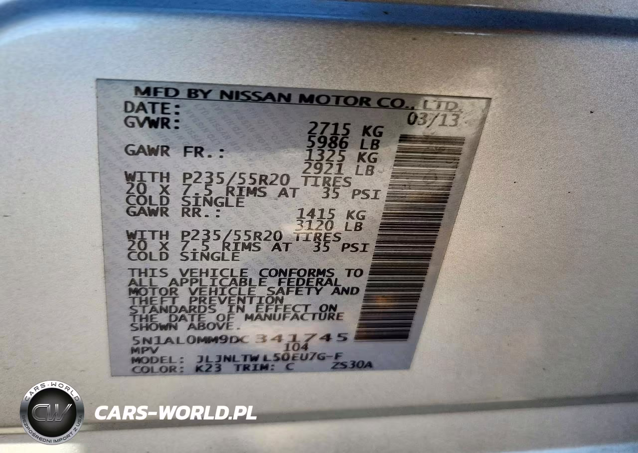 2013 Infiniti Jx35 Base VIN:5N1AL0MM9DC341745 - 13