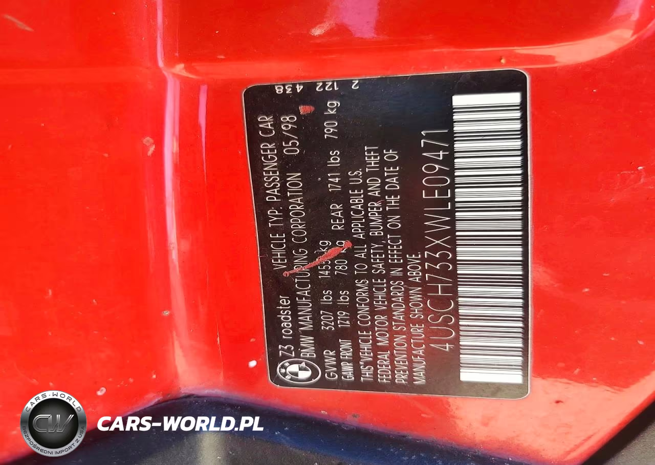 1998 BMW Z3 1.9 VIN:4USCH733XWLE09471 - 12