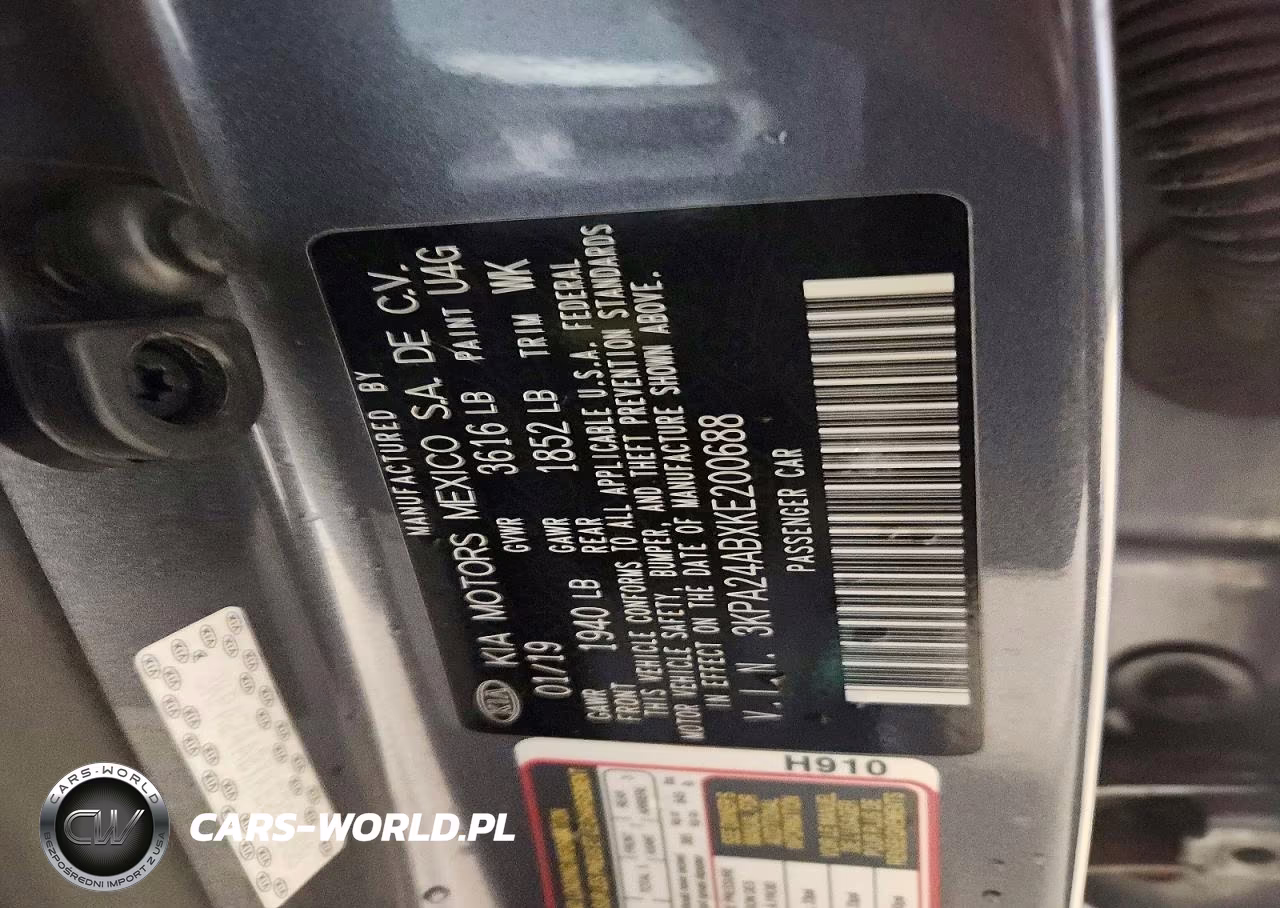 2019 Kia Rio S VIN:3KPA24ABXKE200688 - 13