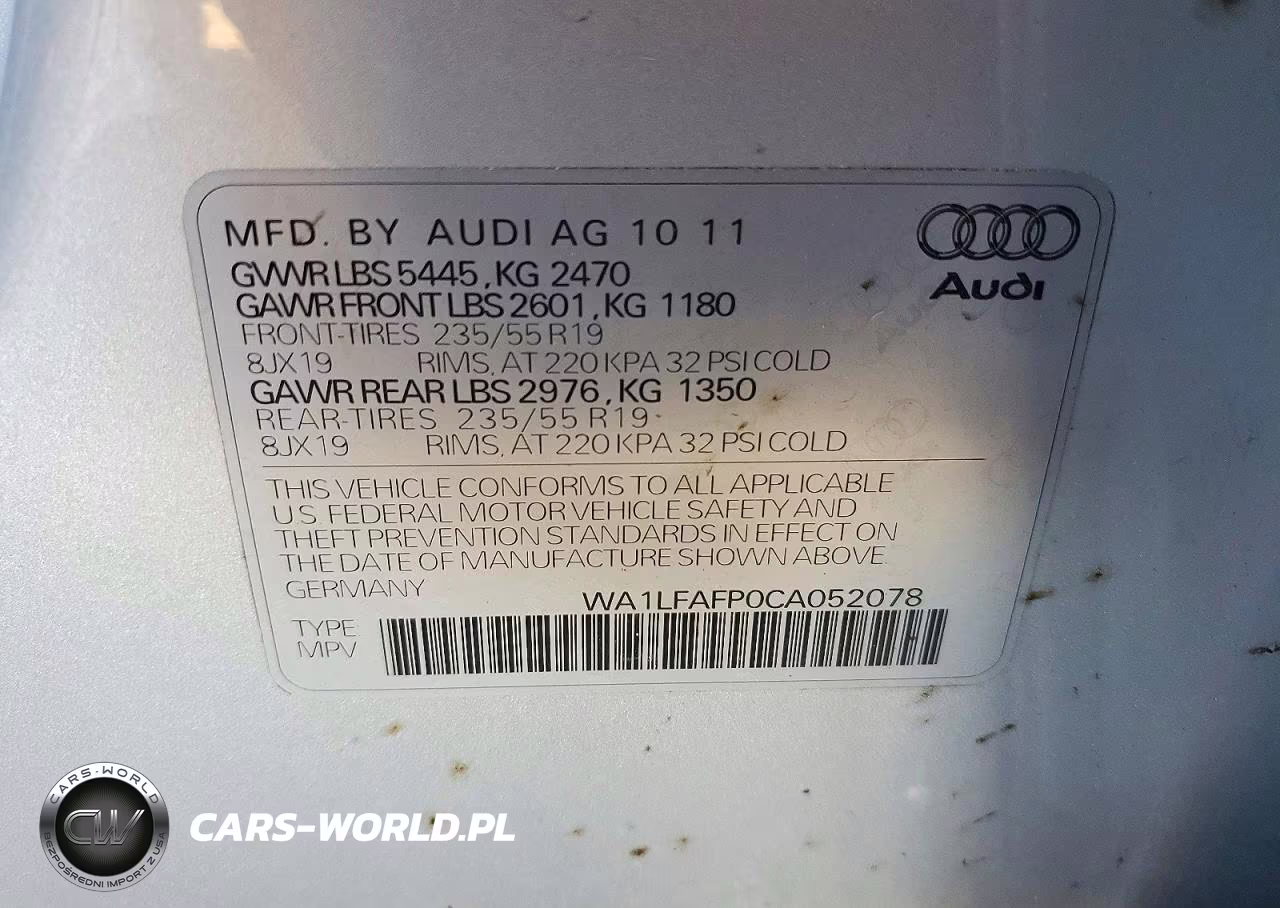 2012 Audi Q5 Premium Plus VIN:WA1LFAFP0CA052078 - 12