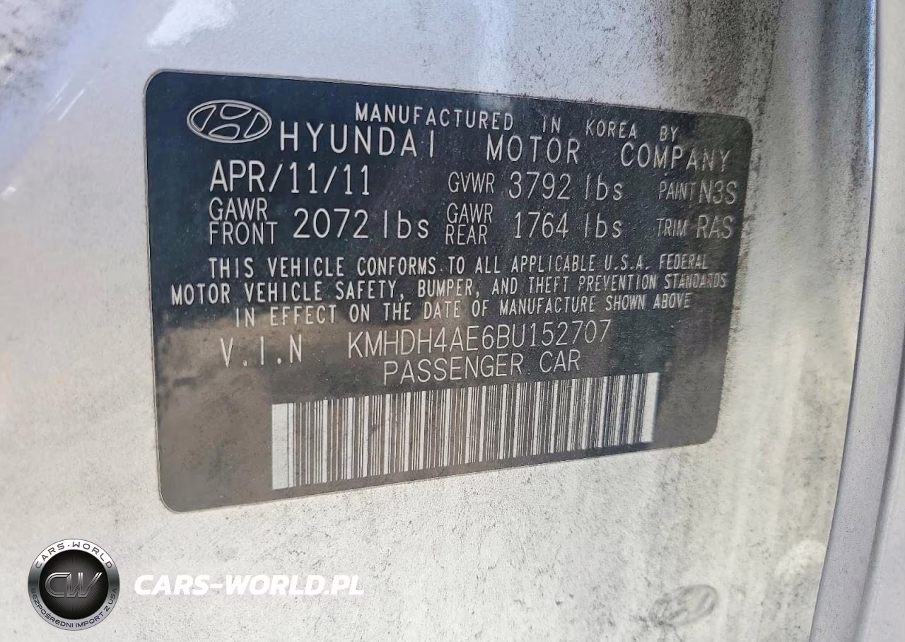 2011 Hyundai Elantra Gls VIN:KMHDH4AE6BU152707 - 13