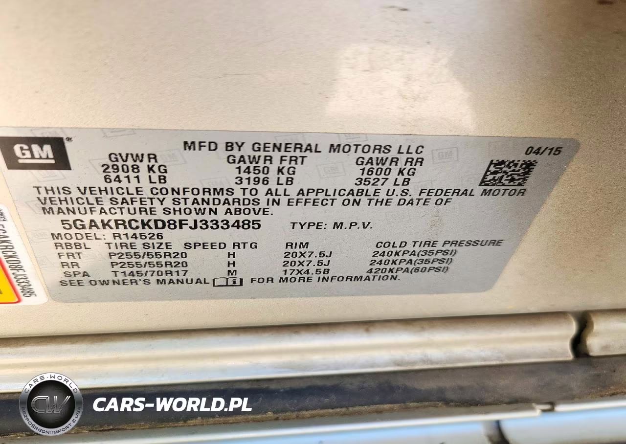 2015 Buick Enclave VIN:5GAKRCKD8FJ333485 - 13