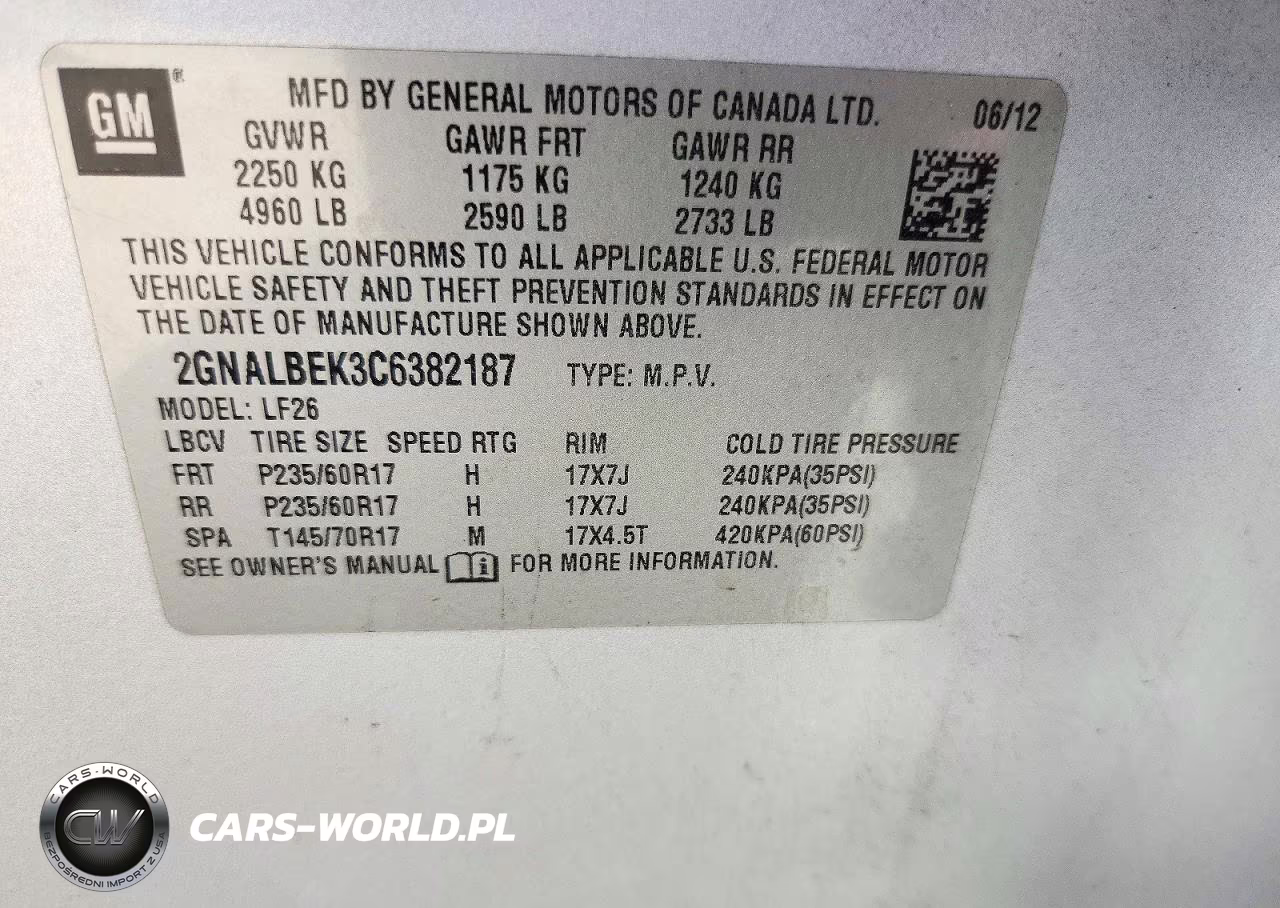 2012 Chevrolet Equinox Ls VIN:2GNALBEK3C6382187 - 13