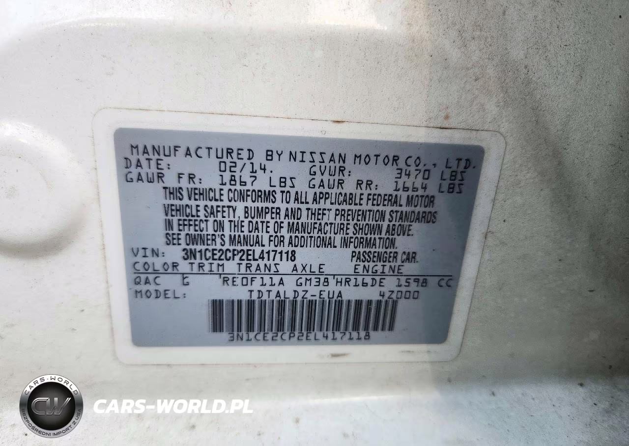 2014 Nissan Versa Note Sv VIN:3N1CE2CP2EL417118 - 12