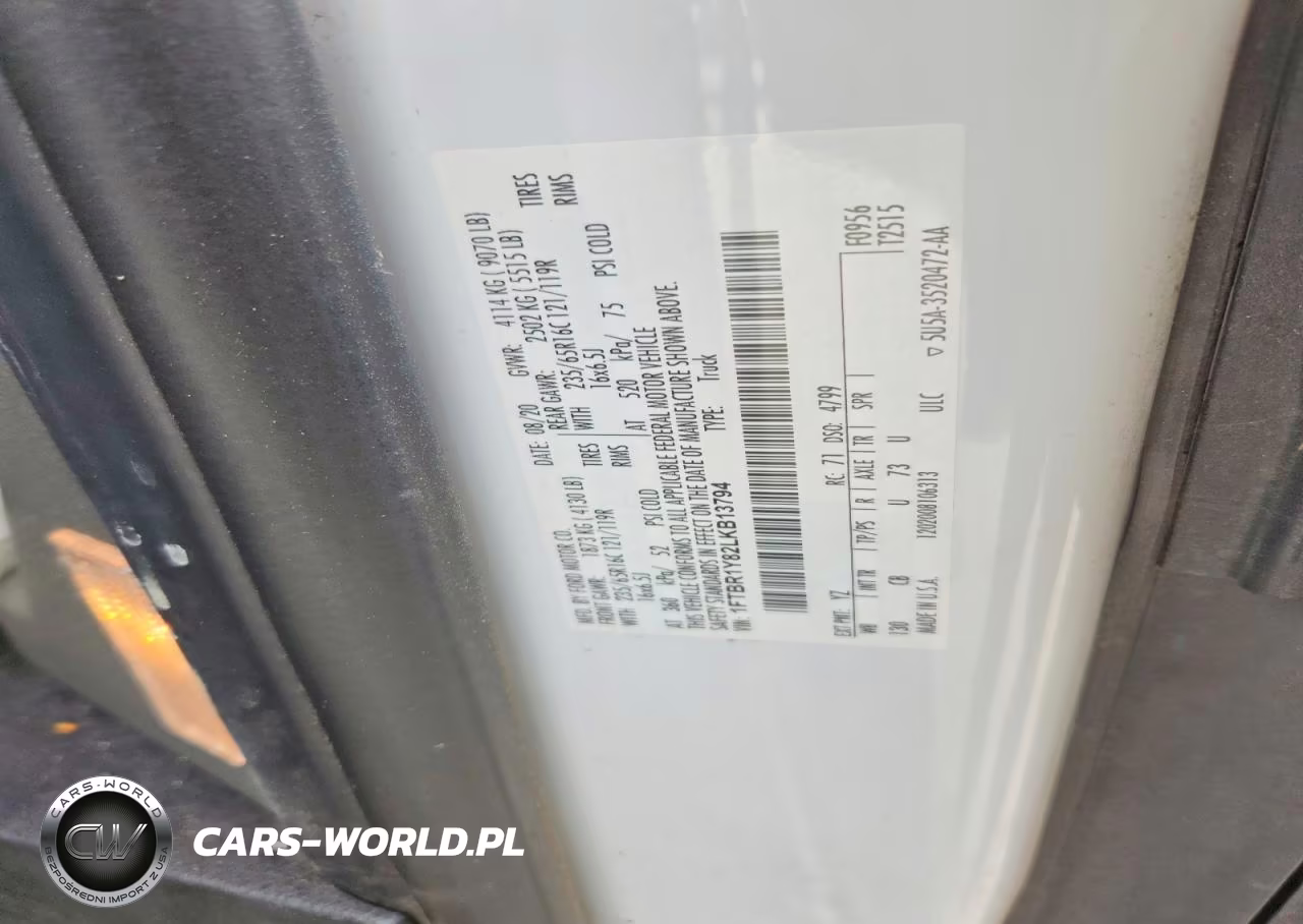 2020 Ford Transit T-250 VIN:1FTBR1Y82LKB13794 - 13