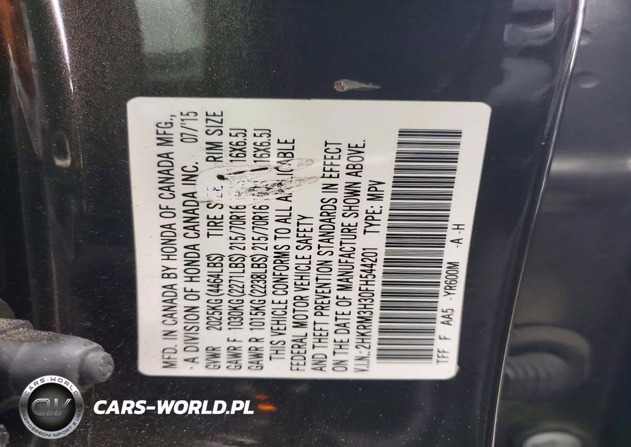 2015 Honda Cr-V Lx VIN:2HKRM3H30FH544201 - 13