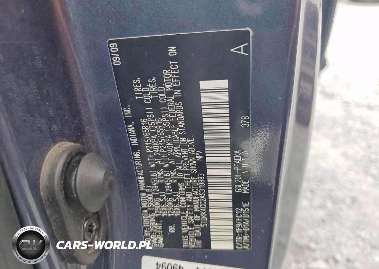 2010 Toyota Sienna Ce VIN:5TDKK4CC2AS319883 - 13