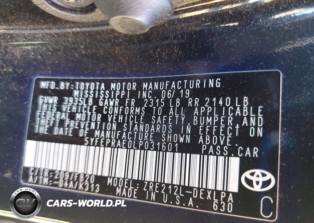 2020 Toyota Corolla Le VIN:5YFEPRAE0LP031601 - 12