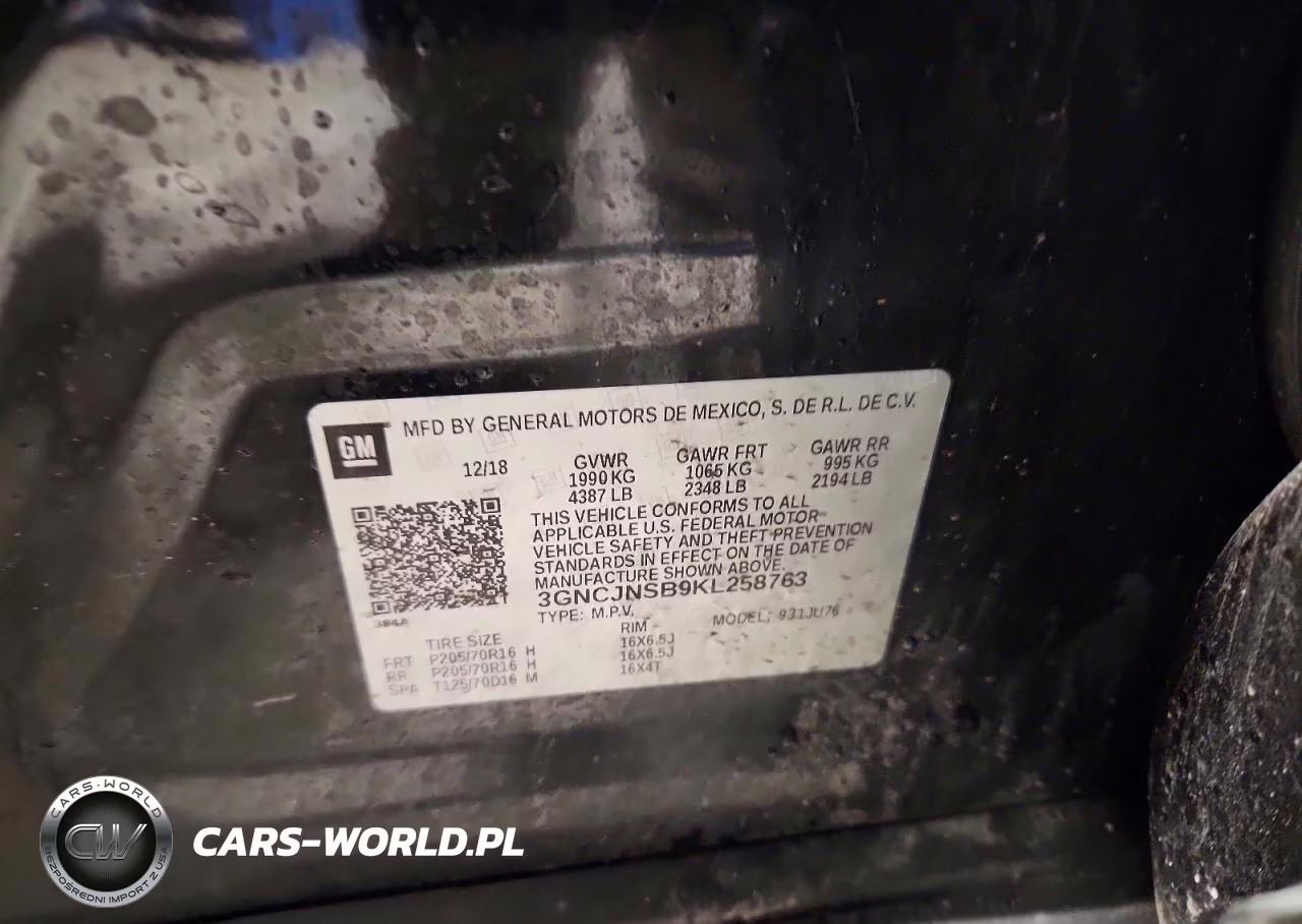 2019 Chevrolet Trax Ls VIN:3GNCJNSB9KL258763 - 13