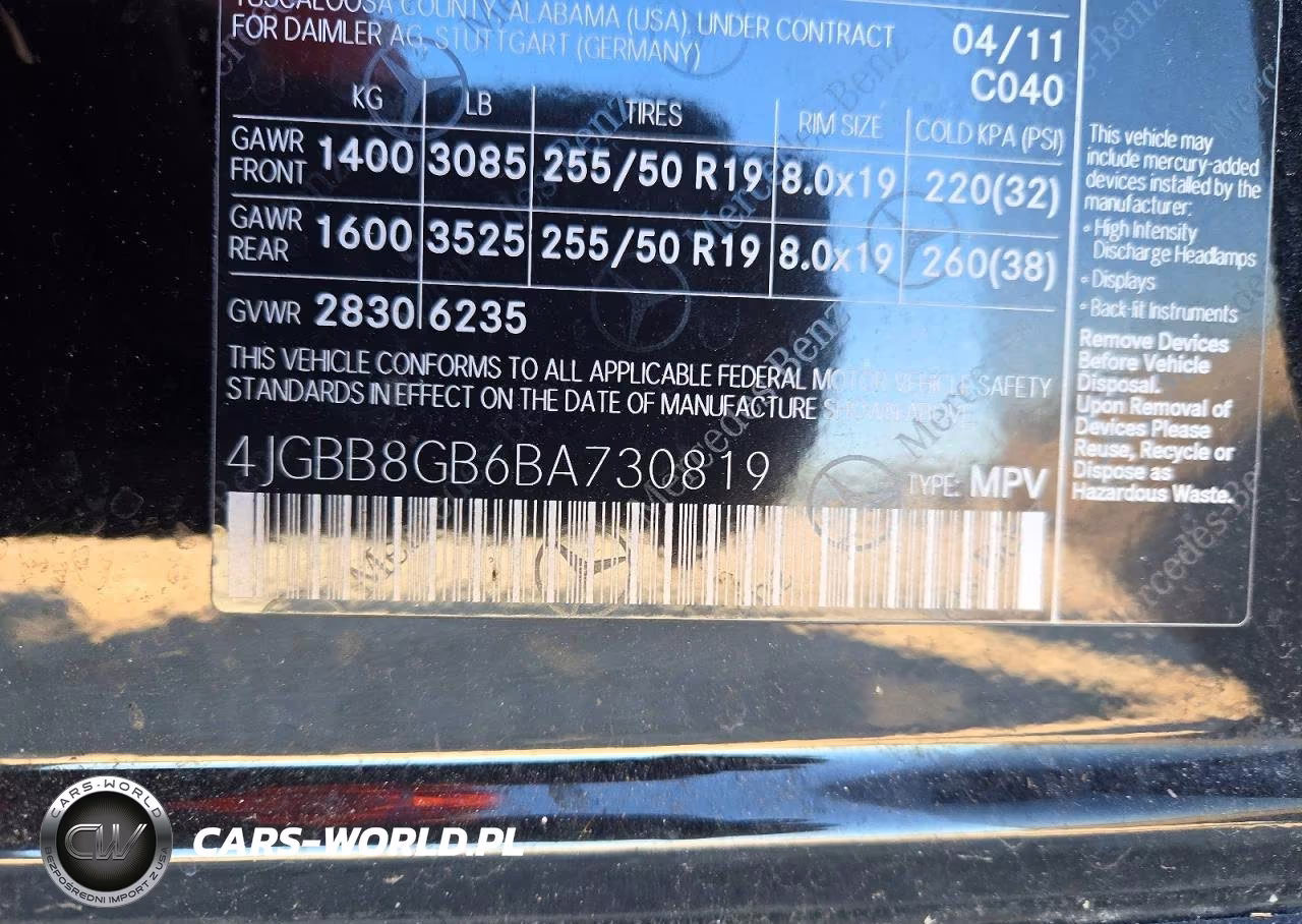 2011 Mercedes-Benz Ml 350 4Matic VIN:4JGBB8GB6BA730819 - 14