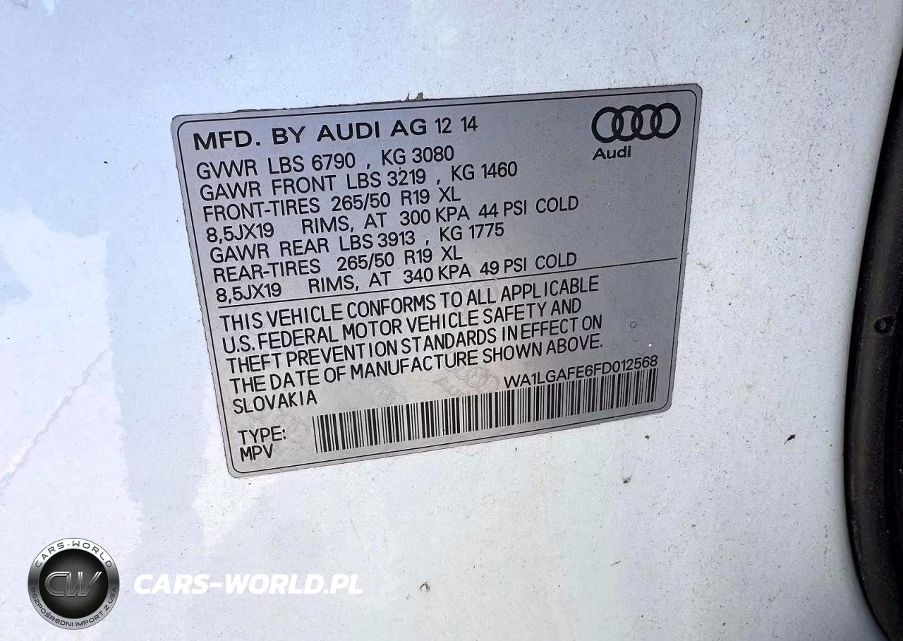 2015 Audi Q7 Premium Plus VIN:WA1LGAFE6FD012568 - 12