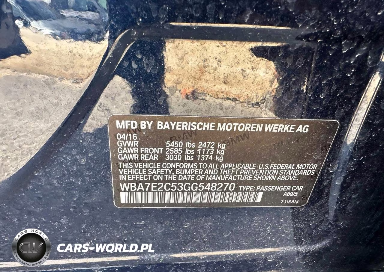 2016 BMW 740 I VIN:WBA7E2C53GG548270 - 10