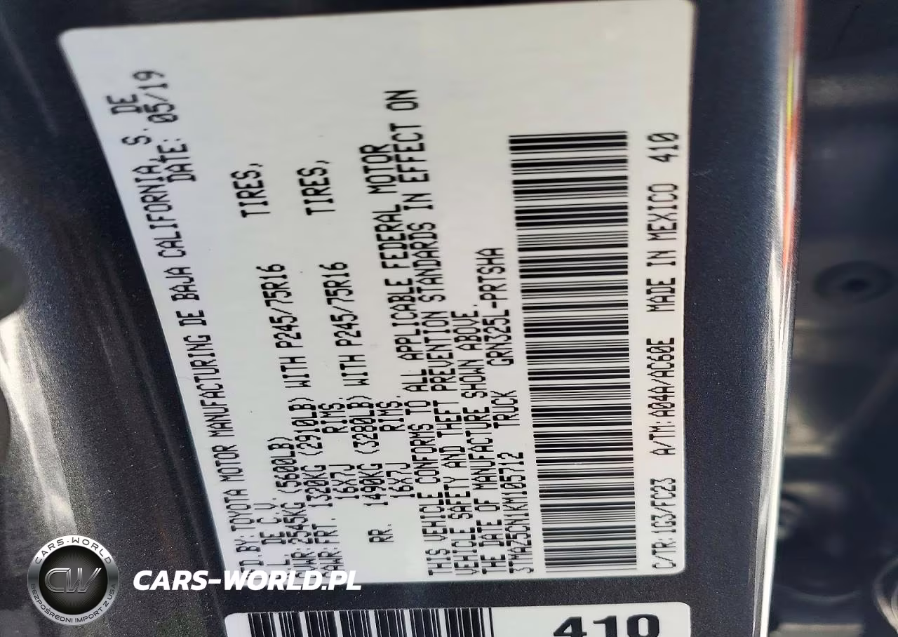 2019 Toyota Tacoma Sr5 V6 VIN:3TMAZ5CN1KM105712 - 12
