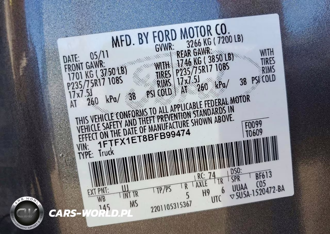 2011 Ford F150 Super Cab VIN:1FTFX1ET8BFB99474 - 12