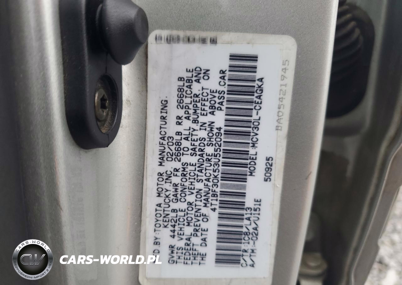 2003 Toyota Camry Le VIN:4T1BF30K53U552094 - 12