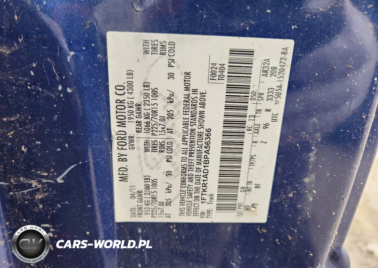 2011 Ford Ranger VIN:1FTKR1AD1BPA56366 - 12