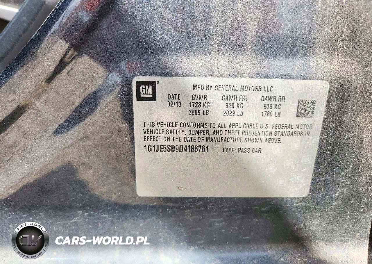 2013 Chevrolet Sonic Ltz VIN:1G1JE5SB9D4186761 - 12