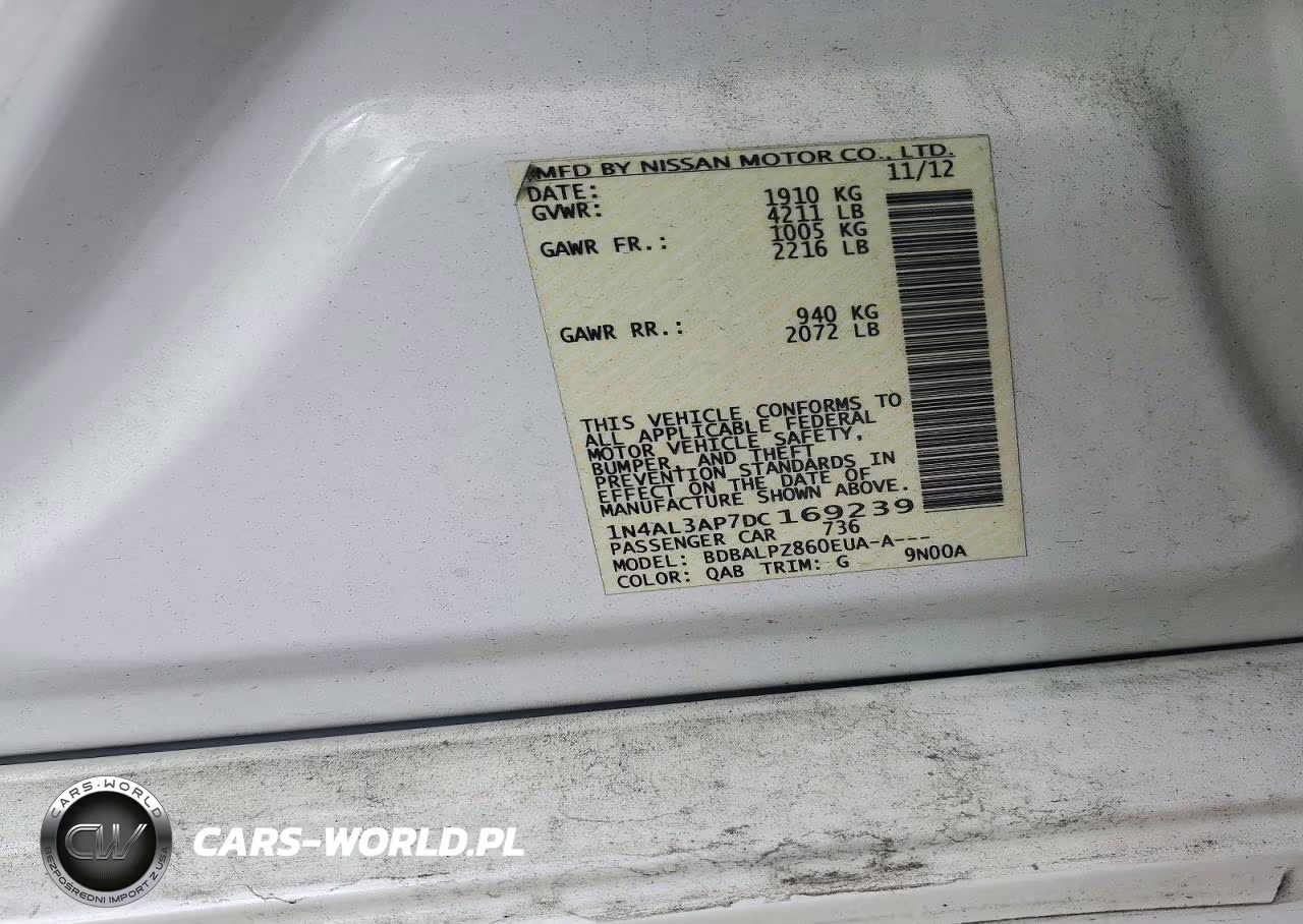 2013 Nissan Altima 2.5 VIN:1N4AL3AP7DC169239 - 12