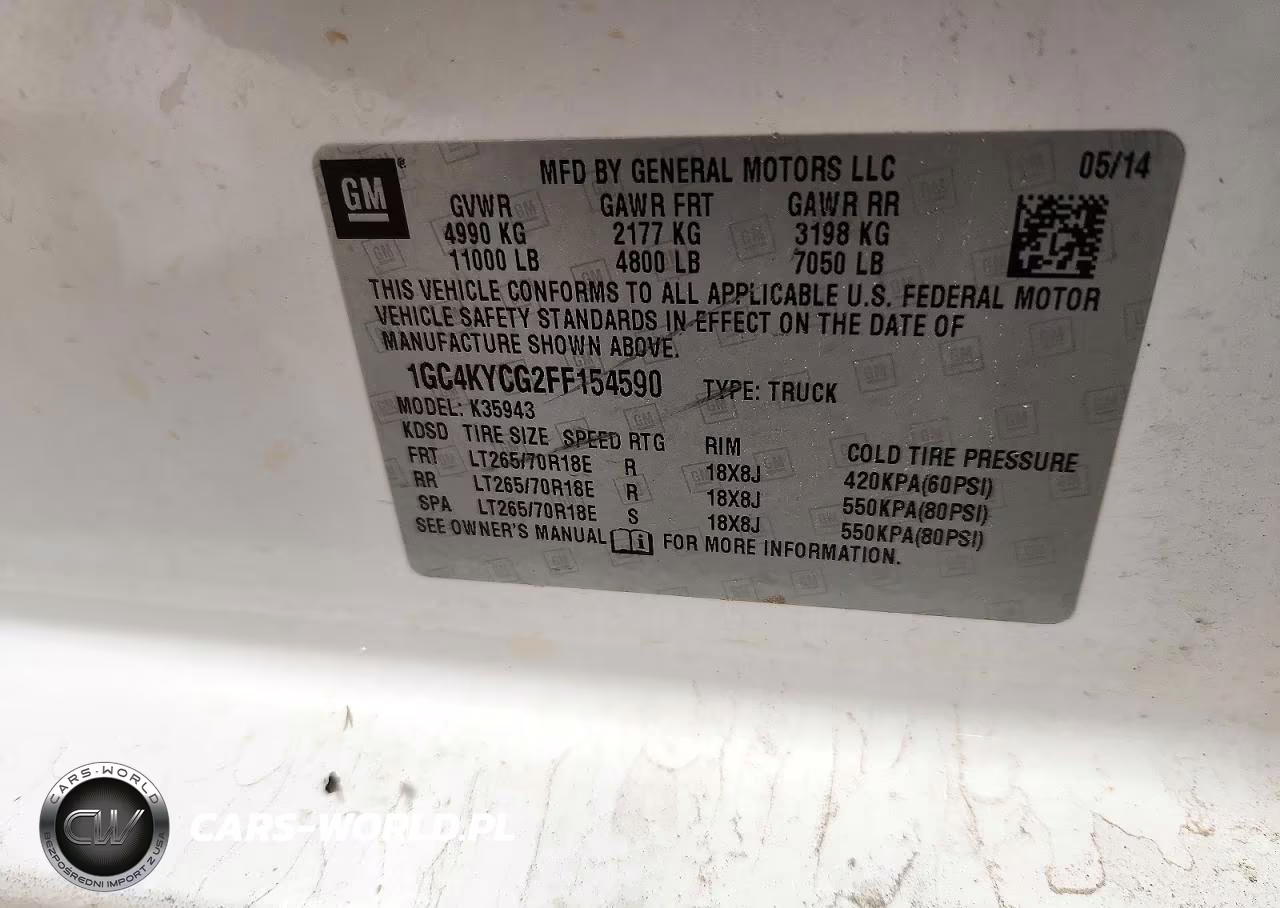 2015 Chevrolet Silverado K3500 VIN:1GC4KYCG2FF154590 - 12