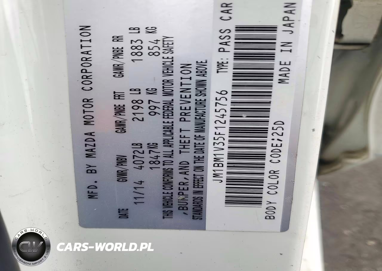 2015 Mazda 3 Touring VIN:JM1BM1V35F1245756 - 13