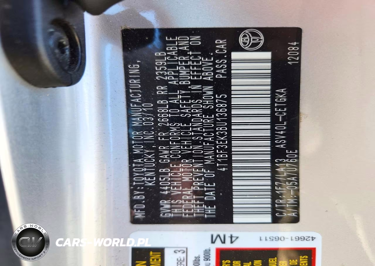 2011 Toyota Camry Xle VIN:4T1BF3EK3BU136875 - 12