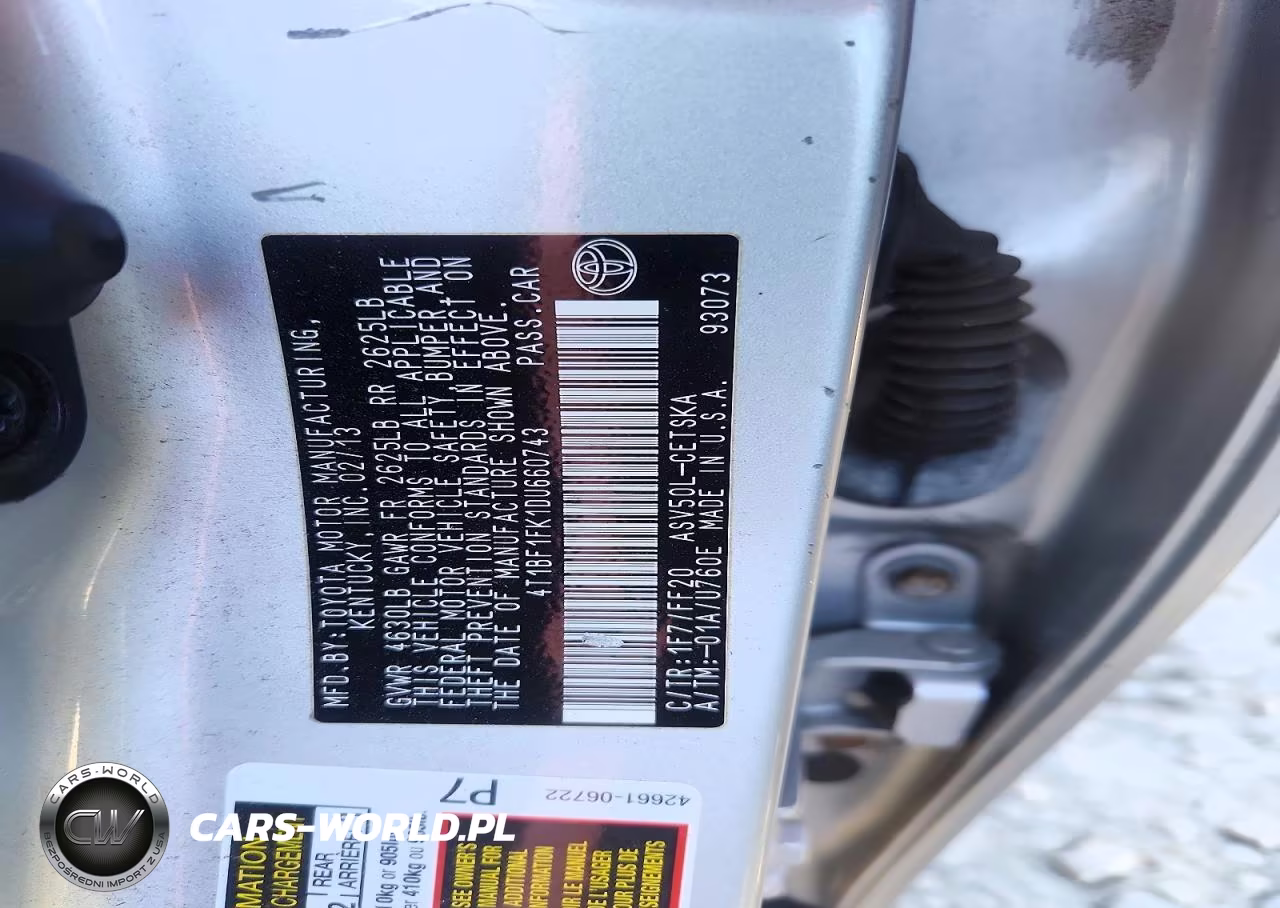 2013 Toyota Camry Se VIN:4T1BF1FK1DU660743 - 12