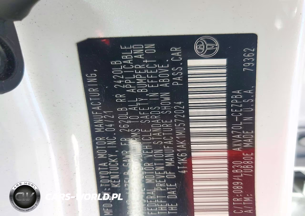 2021 Toyota Camry Xse VIN:4T1K61AK1MU572024 - 12
