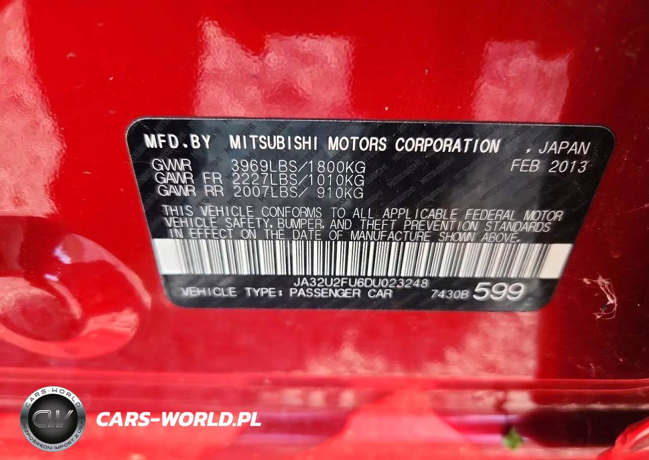 2013 Mitsubishi Lancer Es-Es Sport VIN:JA32U2FU6DU023248 - 12