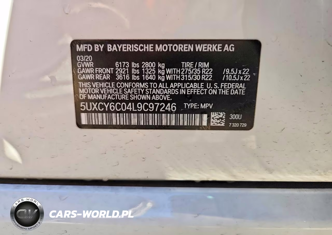 2020 BMW X6 xDrive40I VIN:5UXCY6C04L9C97246 - 13