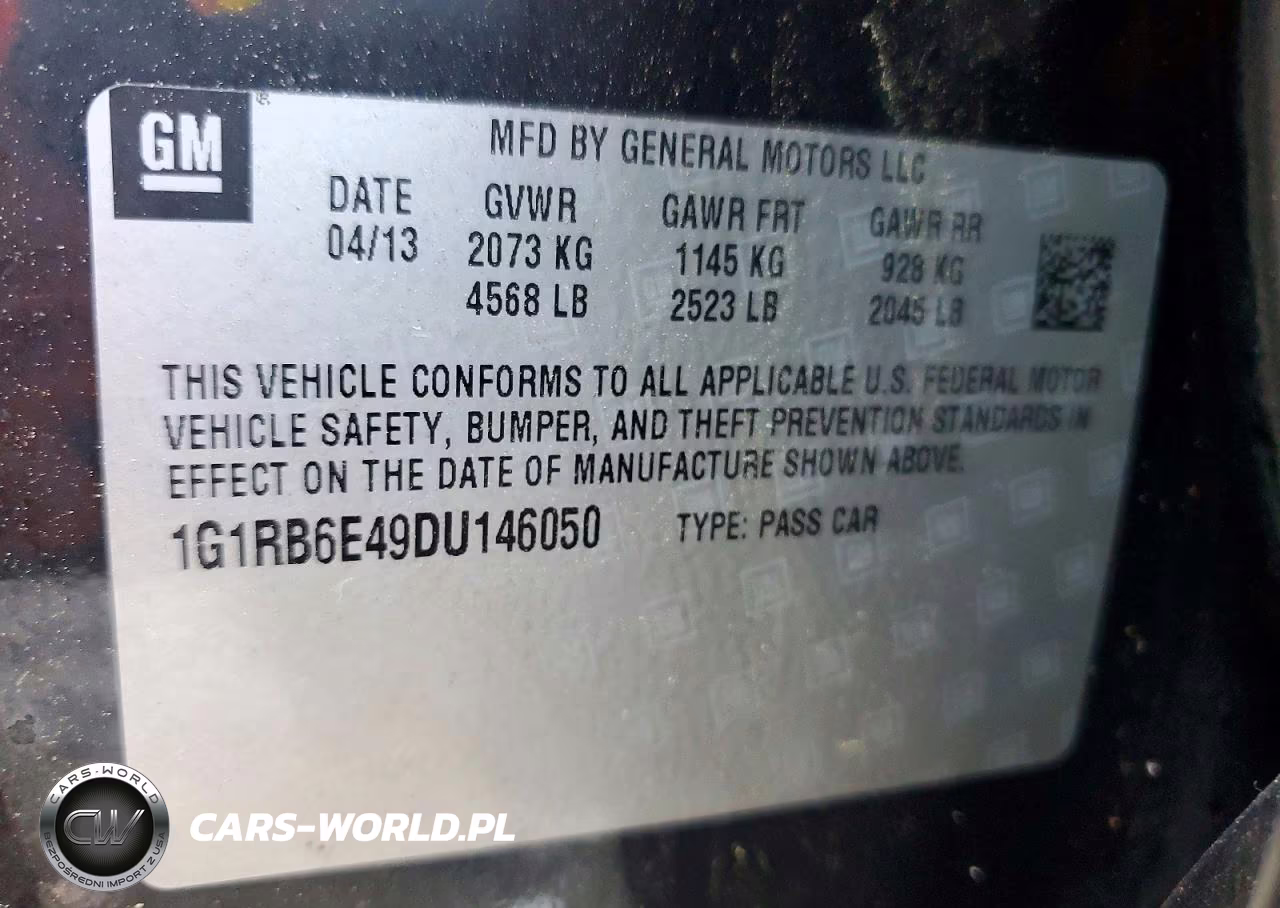 2013 Chevrolet Volt VIN:1G1RB6E49DU146050 - 12