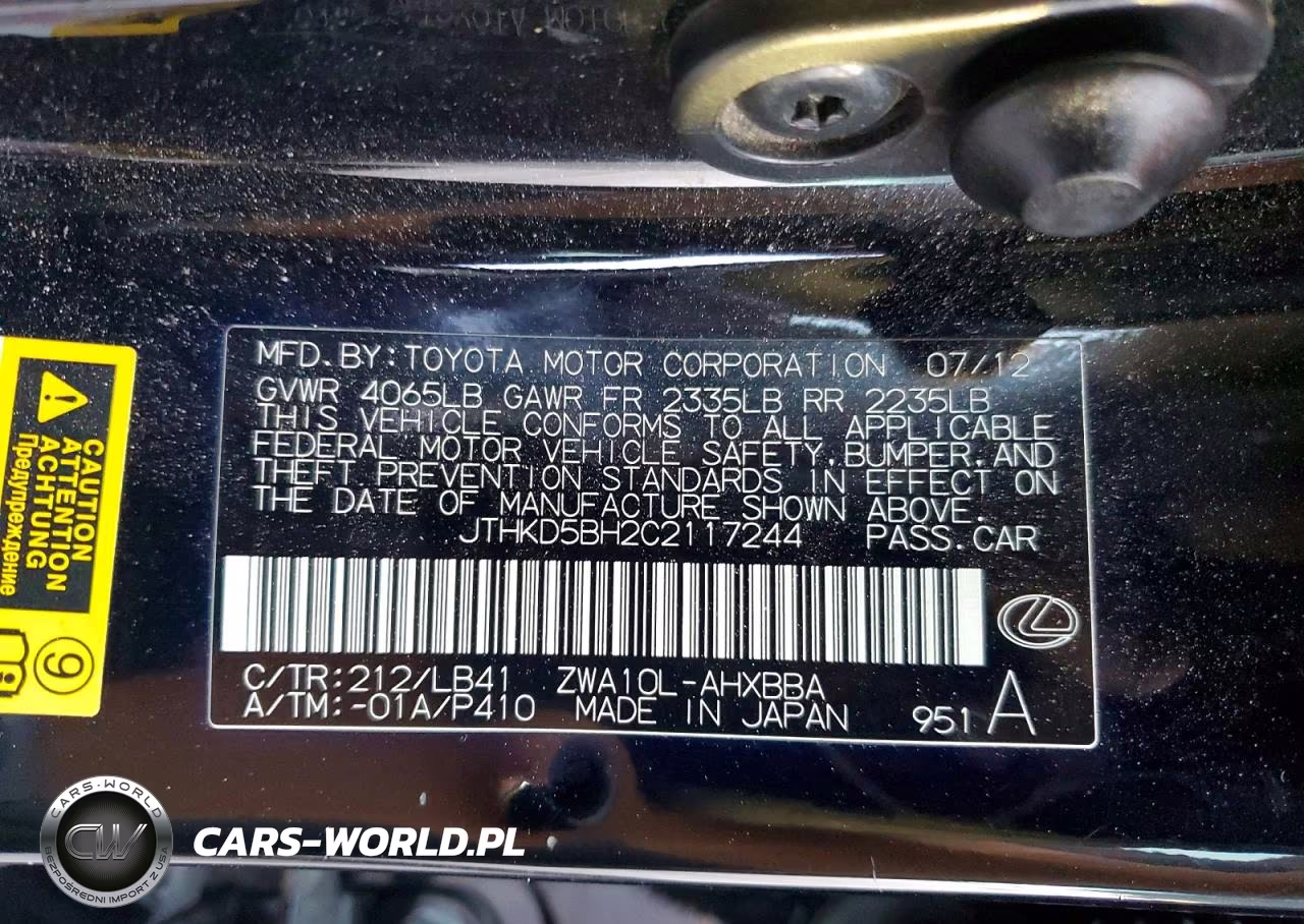 2012 Lexus Ct 200 VIN:JTHKD5BH2C2117244 - 13