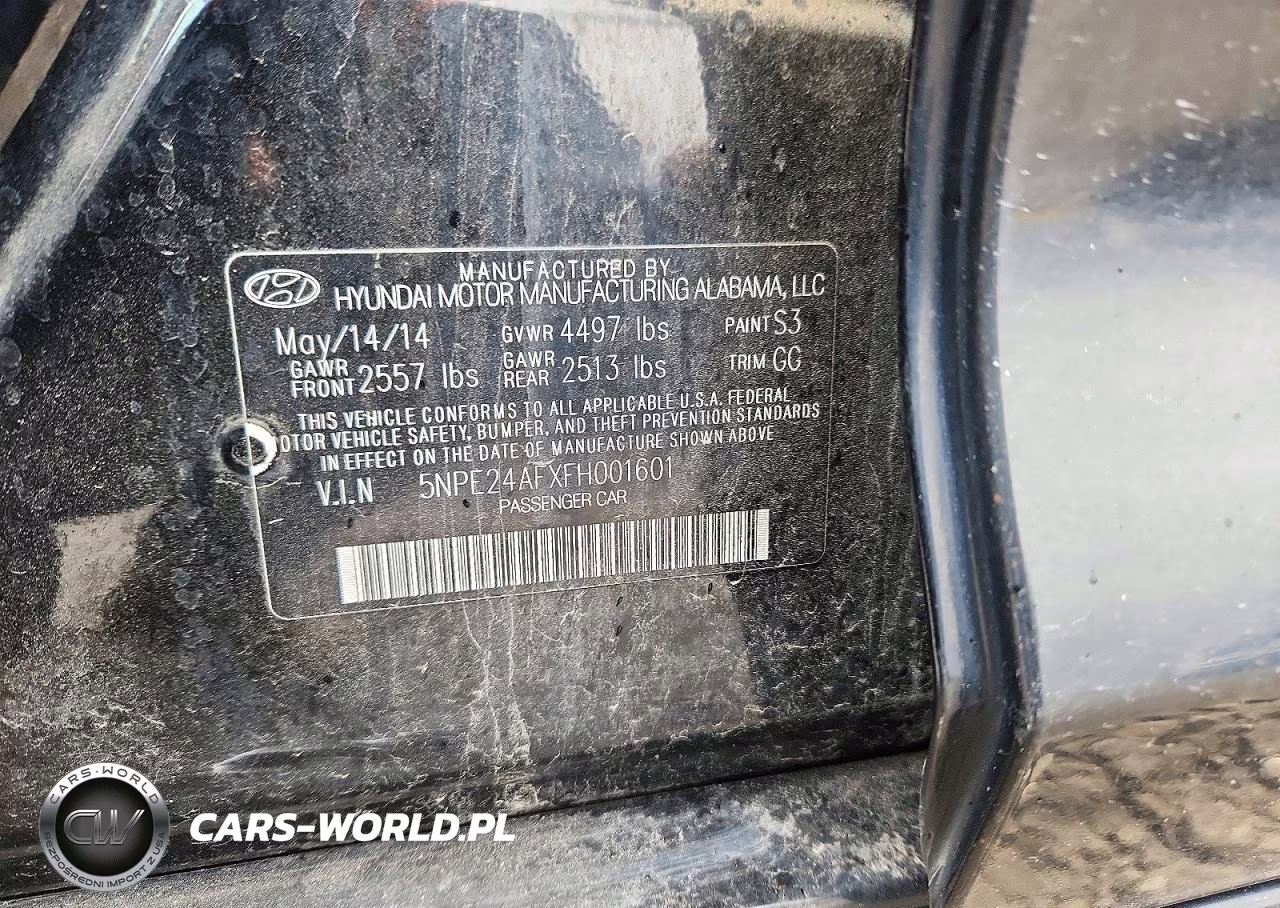 2015 Hyundai Sonata Se VIN:5NPE24AFXFH001601 - 12