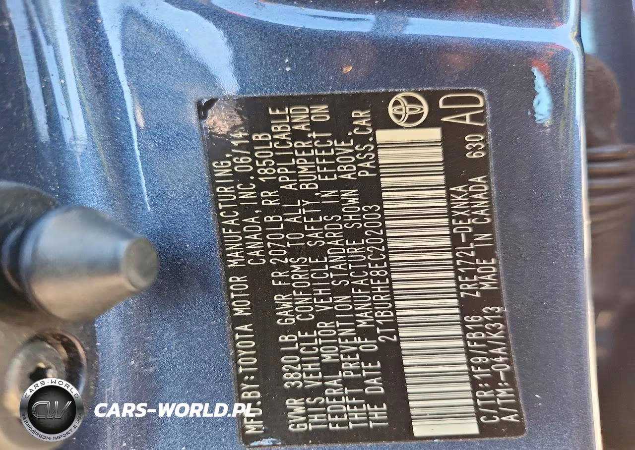 2014 Toyota Corolla Le VIN:2T1BURHE8EC202003 - 12