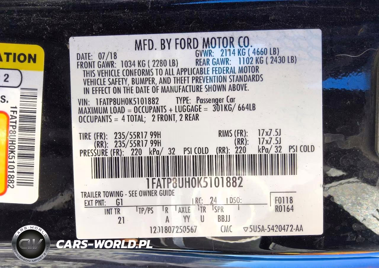 2019 Ford Mustang VIN:1FATP8UH0K5101882 - 12