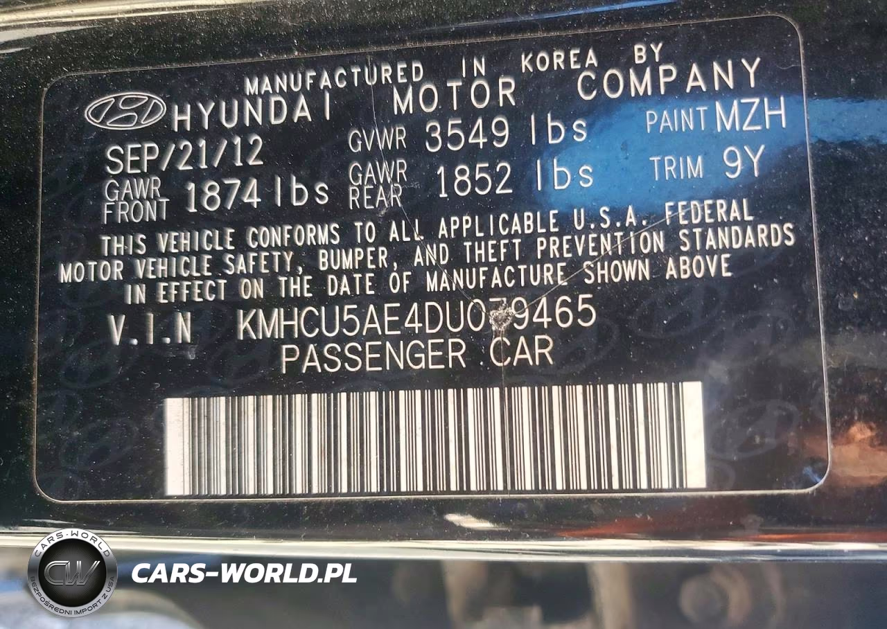 2013 Hyundai Accent Se VIN:KMHCU5AE4DU079465 - 12