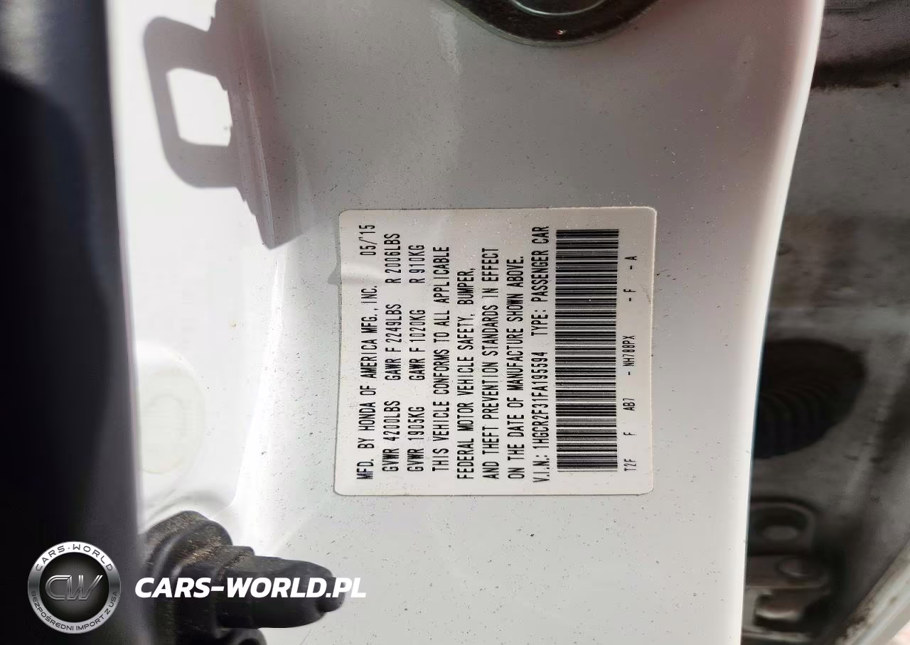 2015 Honda Accord Lx VIN:1HGCR2F31FA195594 - 12