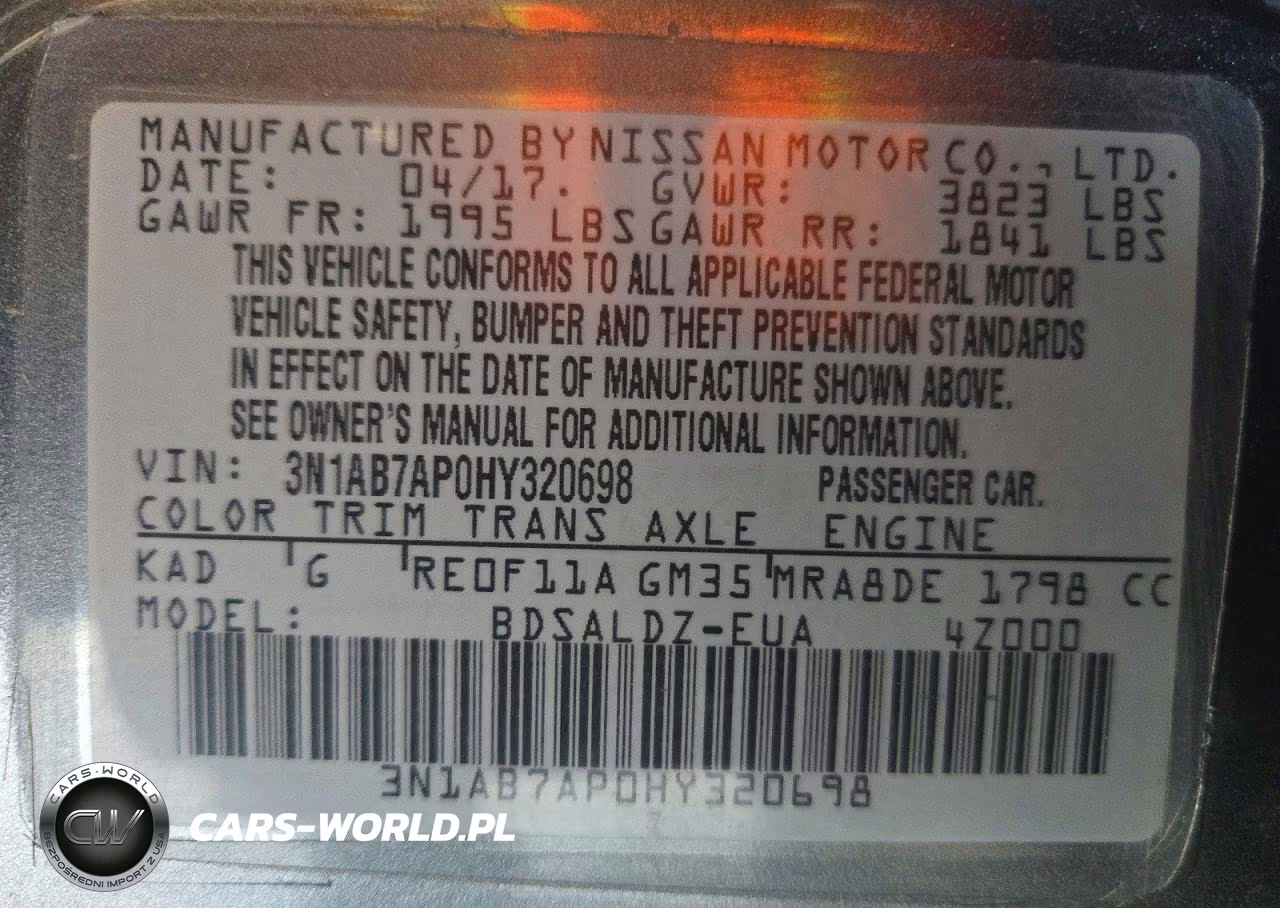 2017 Nissan Sentra Sv VIN:3N1AB7AP0HY320698 - 12
