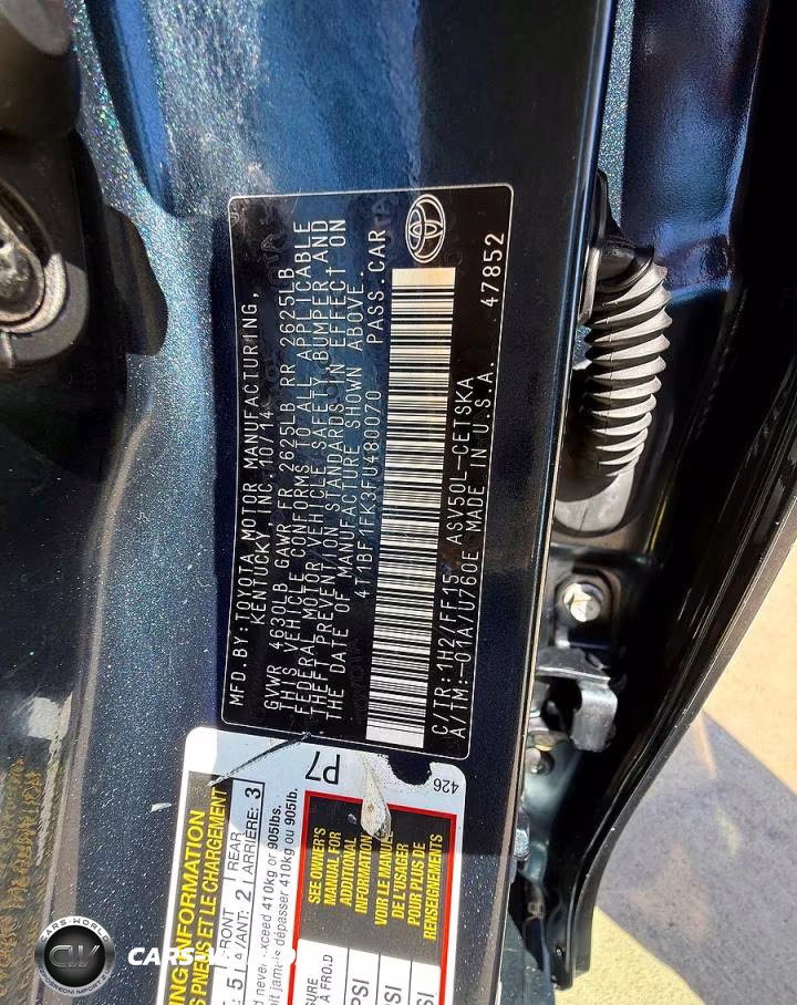 2015 Toyota Camry Se VIN:4T1BF1FK3FU480070 - 10