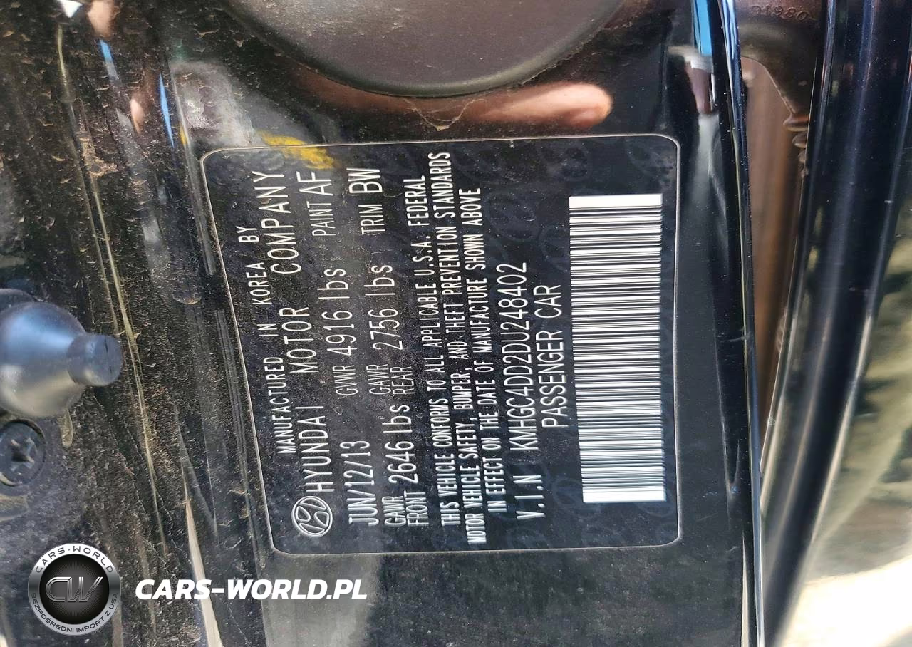 2013 Hyundai Genesis 3.8L VIN:KMHGC4DD2DU248402 - 12