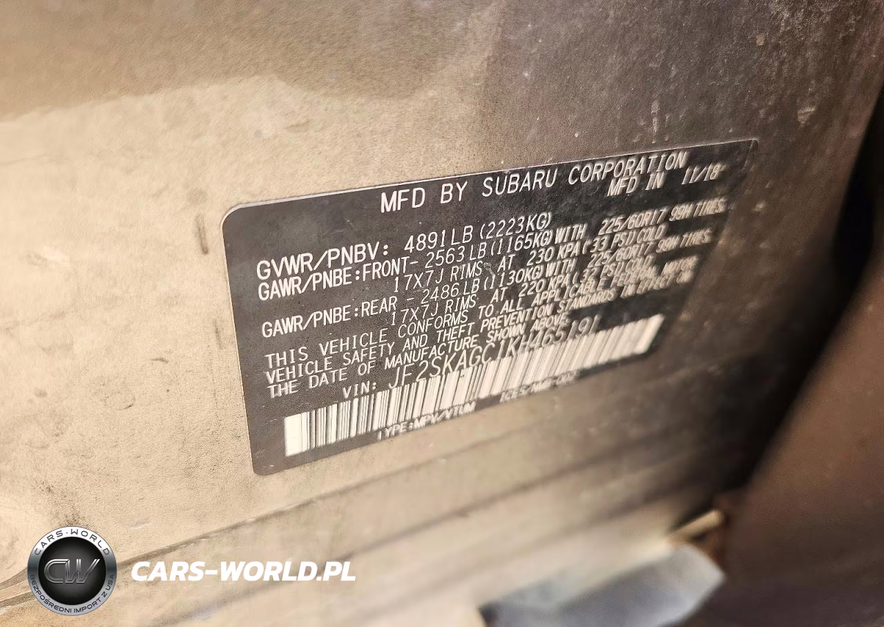 2019 Subaru Forester Premium VIN:JF2SKAGC1KH465191 - 14